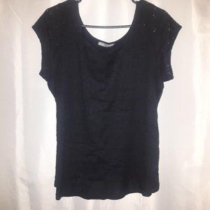 💥$17💥 Smartset Black Laced Top Shirt T-Shirt Blouse size XL